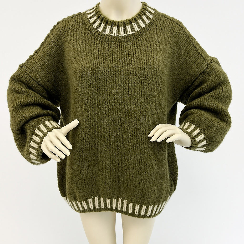 Oversized Mohair Blend Sweater Green bis 46 tragbar
