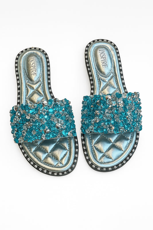 Damen Slipper Sky Blue