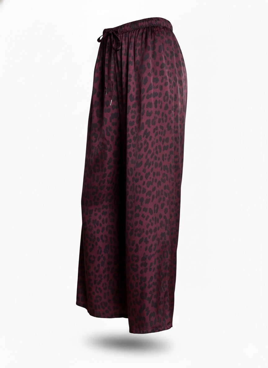 Elegante Culotte Hose mit Leopardenmotiv in 2 Farben