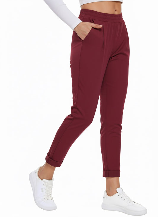 Jogpants in Bordeaux I Schwarz I Beige