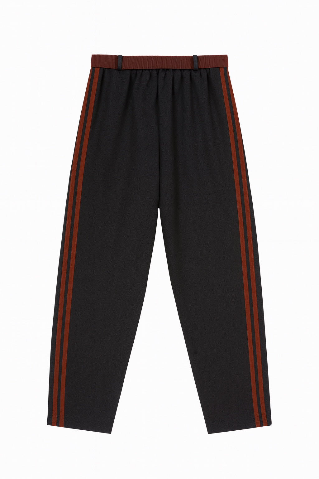 Anthrazitfarbene Hose mit braunen Streifen und Gürtel 🤎