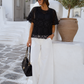 Elegant Black Lace Blouse Women with Stand-up Collar – Lined Front – Transparent Lace Back | S/M