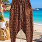 🐆 Leo Love Harem Pants – Boho Chic in Brown | Oversize Comfort Pants with Leo Print 38-44