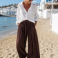 Plisseehose Damen Bordeaux & Schokobraun & Schwarz | Weite Hose mit Gummibund | Boutique in Heaven 38-42