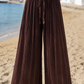 Plisseehose Damen Bordeaux & Schokobraun & Schwarz | Weite Hose mit Gummibund | Boutique in Heaven 38-42