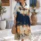 Curvy Maxikleid Damen Oversize 42–46+ | Viskose | Hemdblusenkleid mit Print & Taschen