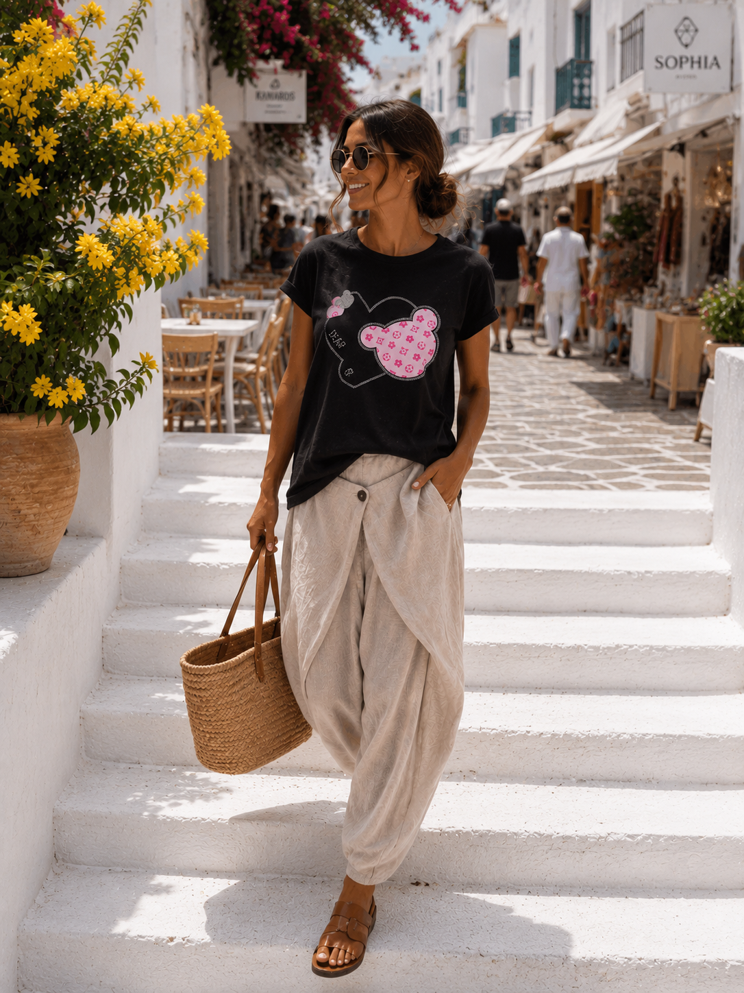 Damen T-Shirt Pink Teddy Heart – Baumwollshirt mit Strasssteinen Schwarz | 36–42