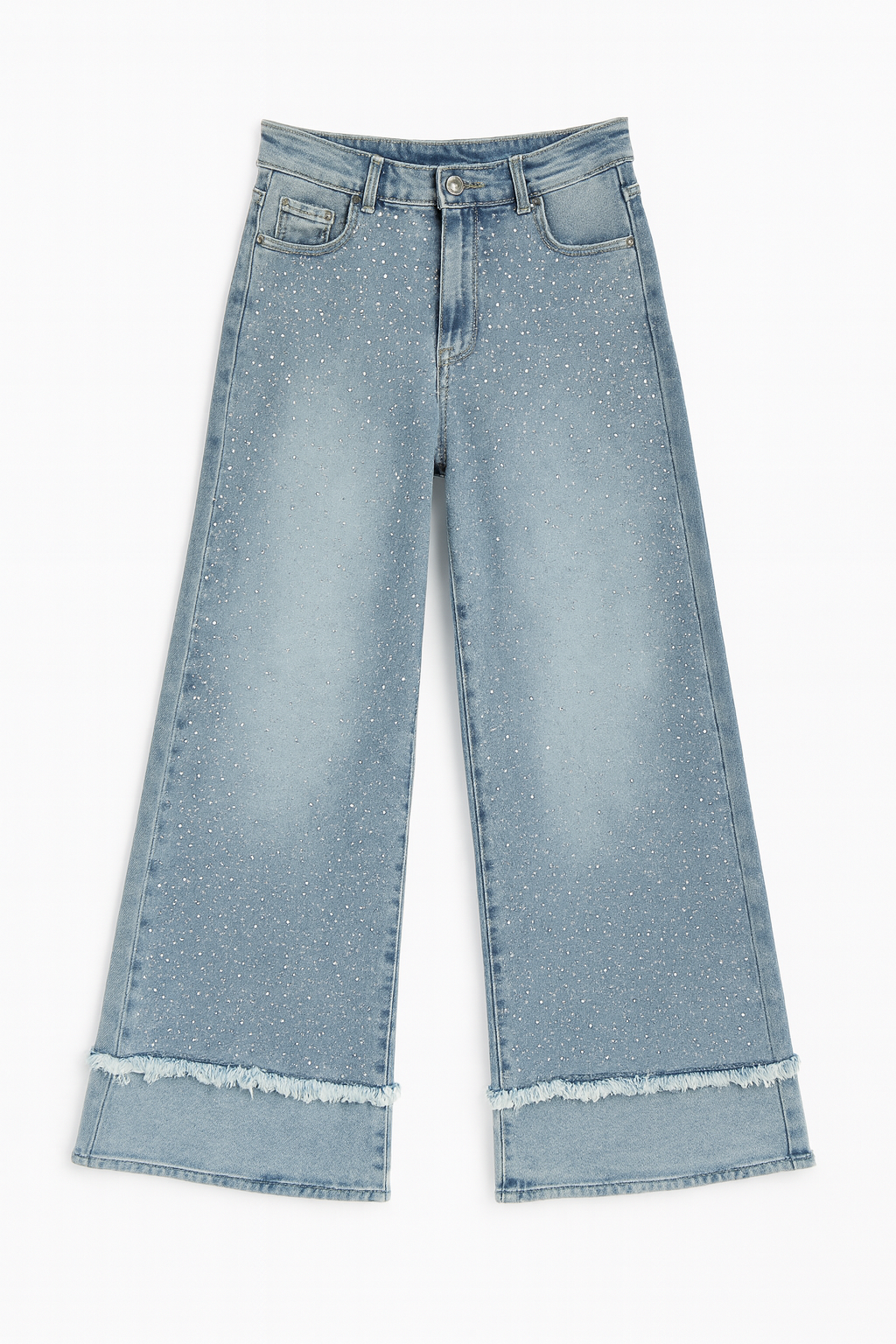 Glamour Wide-Leg Jeans – Light Blue