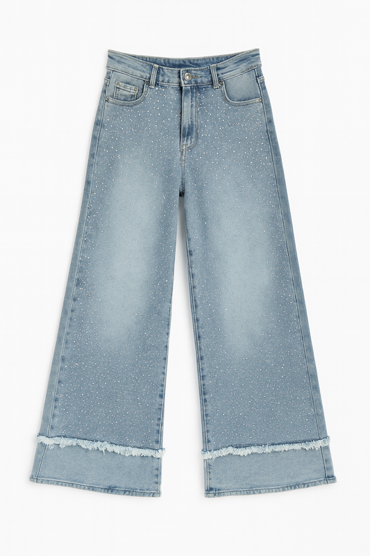 Glamour Wide-Leg Jeans – Light Blue