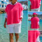 Damespullover met korte mouwen, oversized, neonkleurig (maten 40-48)