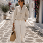 Les Blondinettes Bomberjacke Creme mit Struktur – elegante Damenjacke