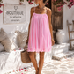 Pleated spaghetti strap dress