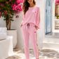 Women's Two-Piece Jogger Set – Sweatshirt & Pants Cotton (US 8–12) Many Colors