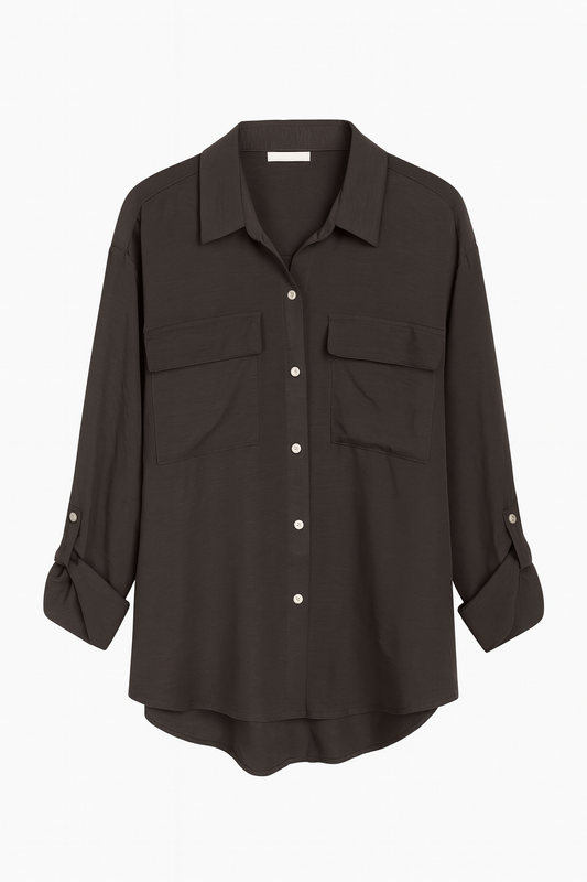 Soft Flow Oversize Bluse -Chocolate