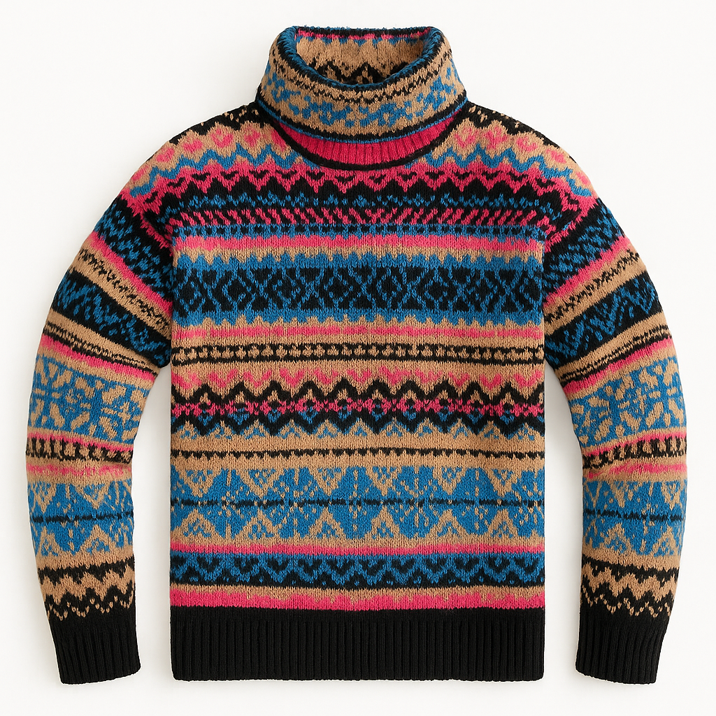 Bunter Jacquard-Strickpullover
