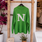 Damen Feinstrickpullover Grün Oversize 38–46 | Viskose | Leuchtendes Neongrün | N-Print