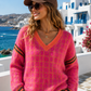 ✨ Les Blondinettes „Colour Crush“ – Luxus Wollmix-Pullover mit V-Ausschnitt
