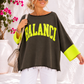Damen Oversize-Pullover BALANCE Schokolade/Neonpink oder Oliv/Neongelb – Baumwollmix, Größe 42–46