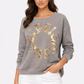 Yippie Hippie Sweatshirt Grau mit Pailletten – Designer Pullover mit Glamour-Detail
