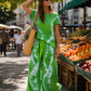 Yippie Hippie Tie Dye Hose Grün | Weite Joggerhose Damen | Ibiza Boho Style