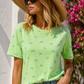 💚 Damen T-Shirt Grün mit Schleifen Print – Baumwoll Shirt Green Bow Love | 38–42 🎀