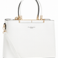 Flora & Co Women's Handbag White – Elegant Shoulder Bag with Handles, Zipper & Shoulder Strap
