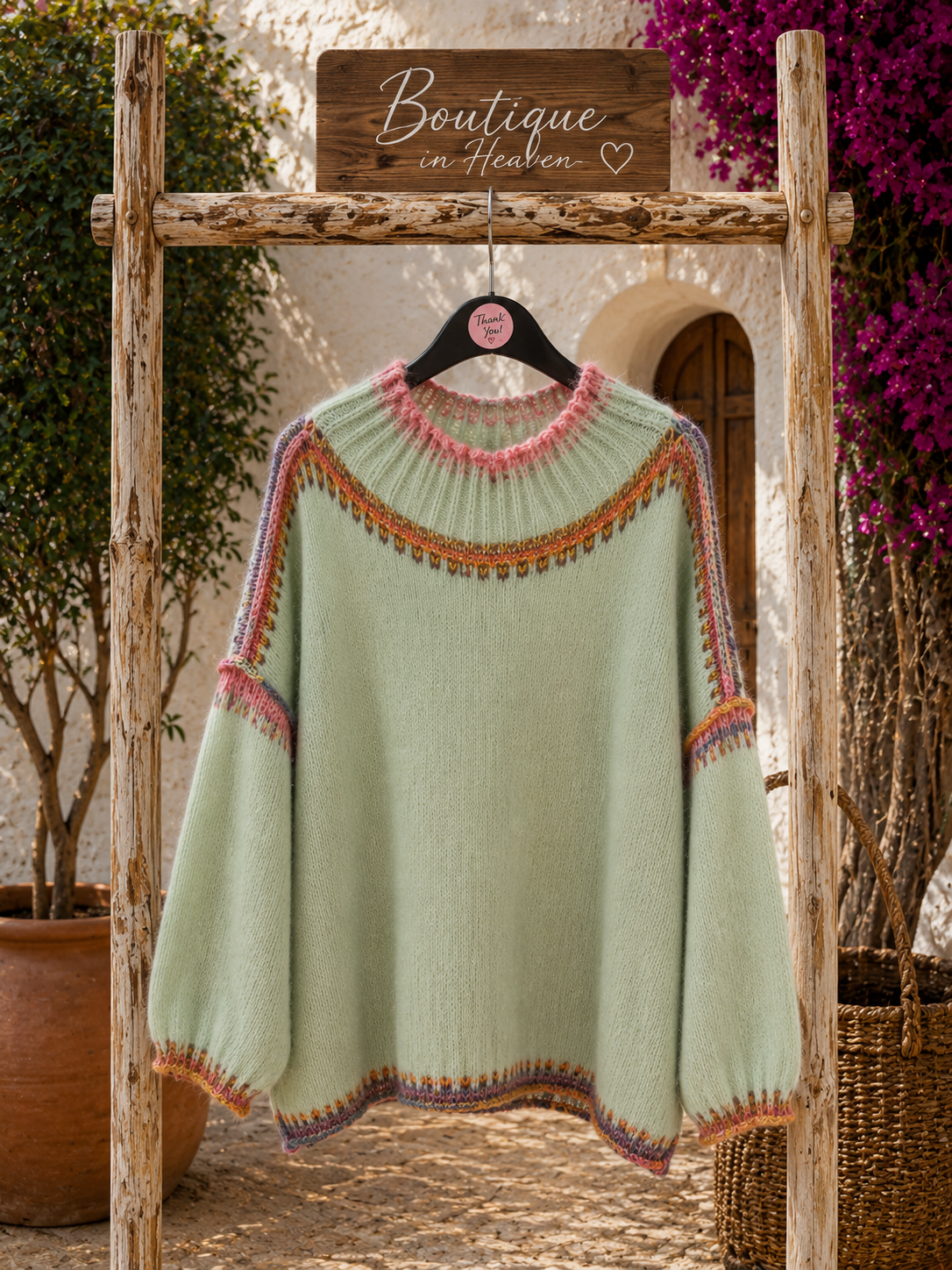🌸 Pastel Dream Oversize – Kuschelpullover mit Farbdetails (38-46)