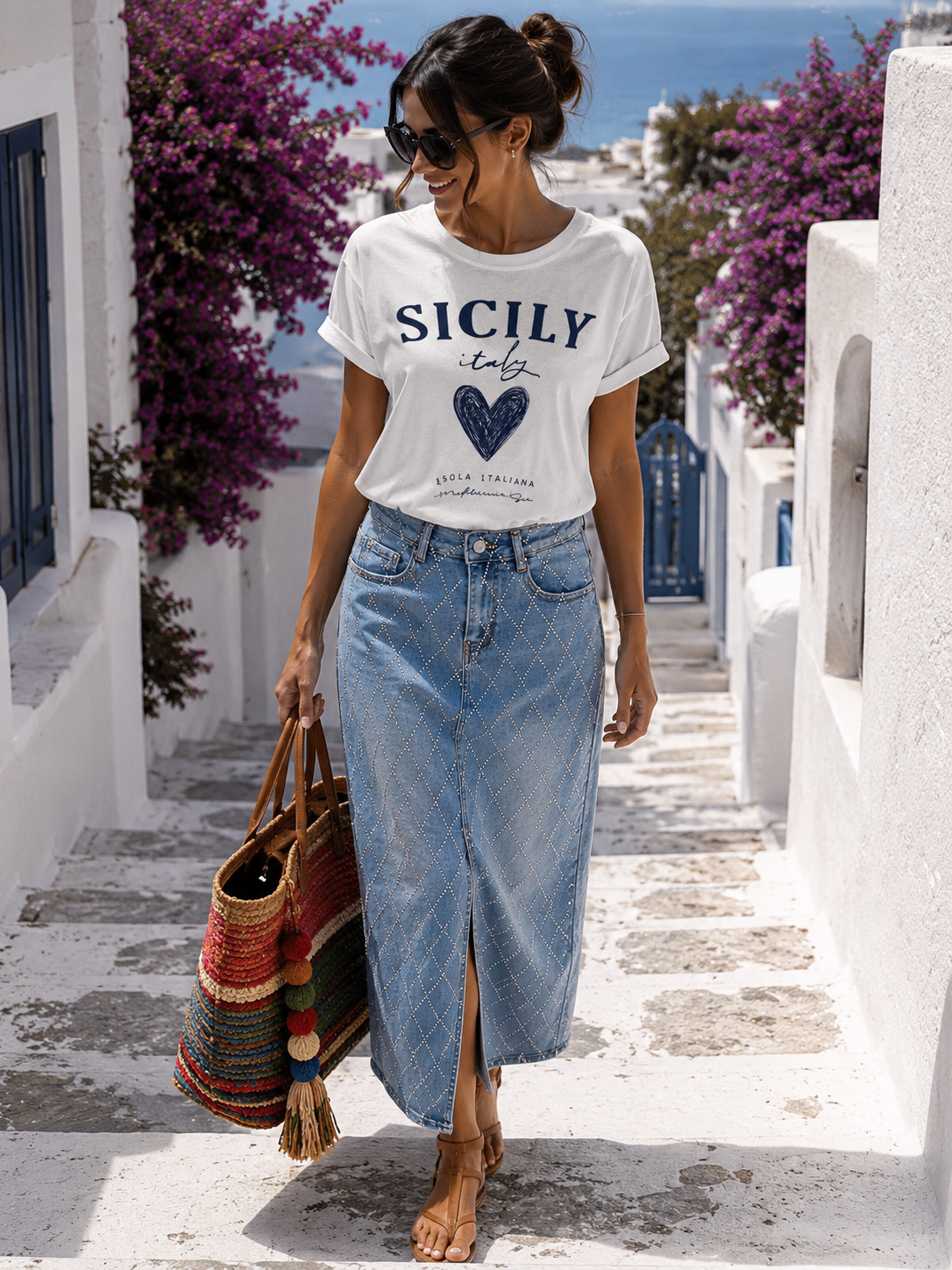 💎 Jeansrock “Diamond Denim” – Strass Glam Rock