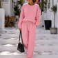 ✨ Namaste Sunshine Lounge Set Gelb Hellblau Braun Rosa – Flauschiger Damen Zweiteiler mit Baumwolle 38-42