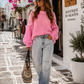 Women's Oversized Knitted Sweater Neon | Pink, Orange, Yellow & Light Blue | 38–44 | Mohair Wool Blend