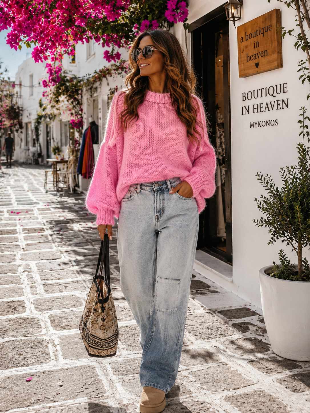 Women's Oversized Knitted Sweater Neon | Pink, Orange, Yellow & Light Blue | 38–44 | Mohair Wool Blend