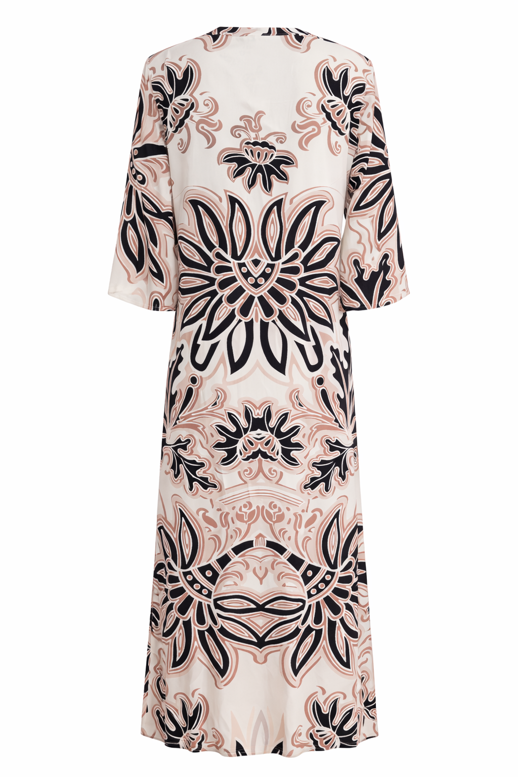 Yippie Hippie Maxikleid Damen – Viskose Sommerkleid Braun Gemustert