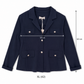 ESIVID Damen Blazer Navy – Eleganter Stretch Blazer mit Silberknöpfen | XL (42)