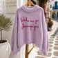 ✨ Wake Me Champagne – Oversized Knit Sweater in Pink & Lilac | Boxy Trendy Sweater (38–42+)