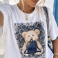 👑 Teddy Glam Luxury Shirt – Exklusiver Goldprint mit Teddy & Designer-Bag | 38–42 👑
