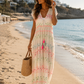 Summery maxi dress with neon embroidery Katja