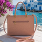Damen Handtasche Zartrosa – Elegante Schultertasche mit Gold-Details & Pompon | 30 cm