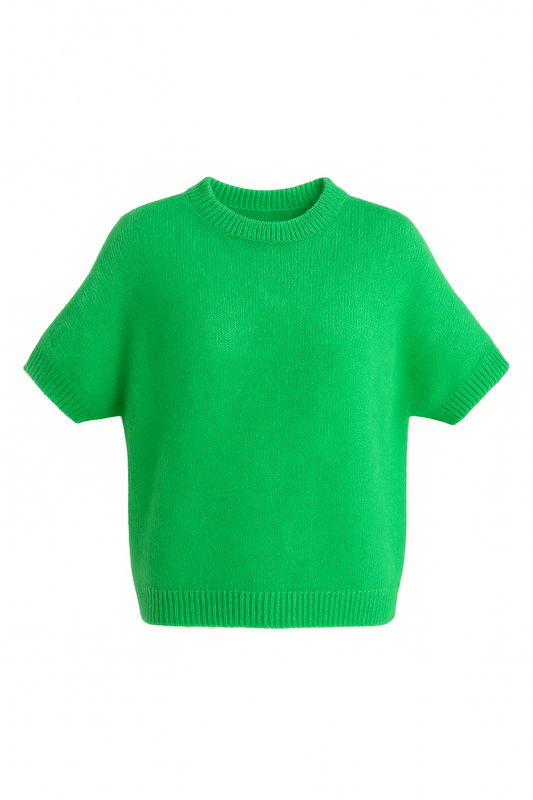 Kurzarm-Pullover  Hellgrün Babyalpaka