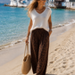 Leo Palazzo Hose Damen – Viskose Seide | Weite Sommerhose mit Taschen 38–44
