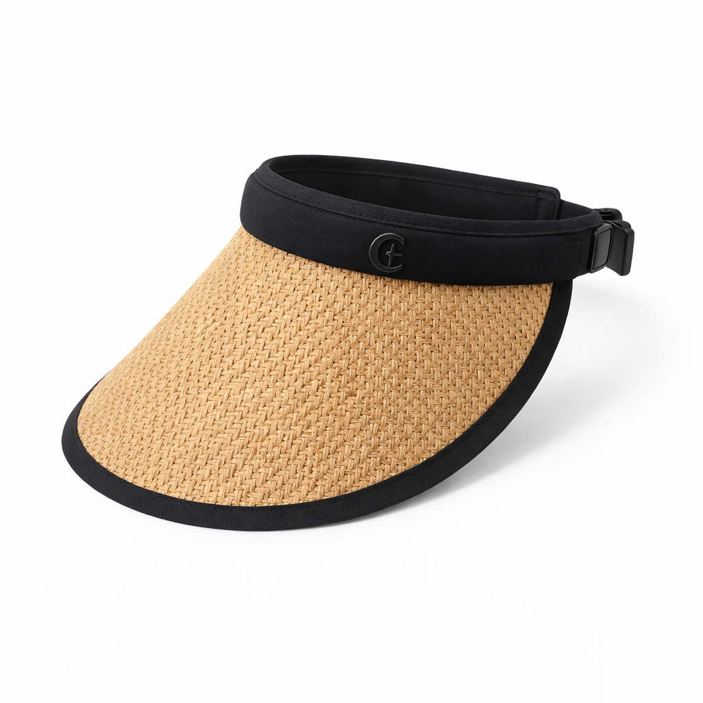 Damen Sonnenvisier Sommerhut – Strohhut aus recyceltem Papier mit UV-Schutz – stylisch & leicht