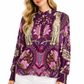Yippie Hippie Damenbluse – Viskose Boho Bluse mit Leopardenmuster