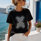 Schwarzes Damen T-Shirt mit Teddy Print & Strasssteinen – Baumwollshirt 38–42