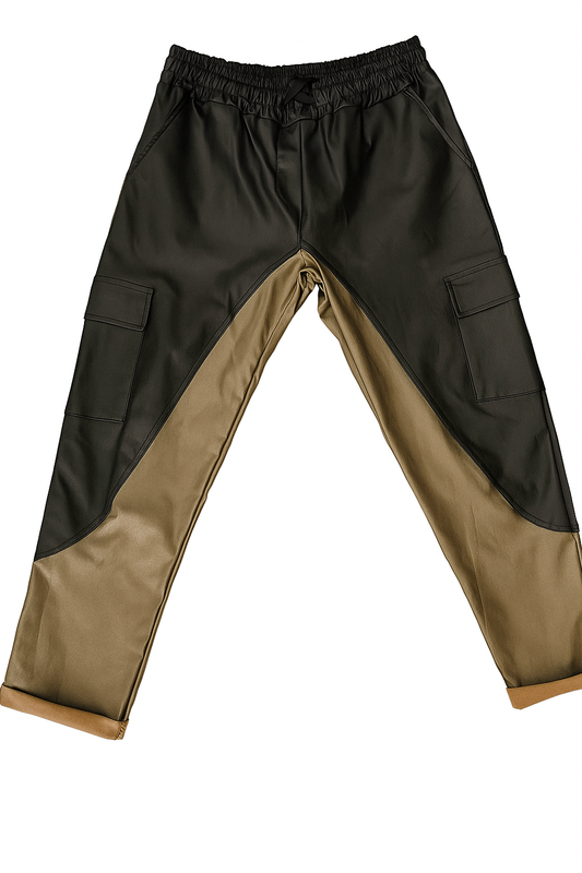 Cargo-Hose in Schwarz-Gold