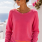 Yippie Hippie Sweatshirt Pink – Oversize Women's Pullover with Statement Print | Boho Fashion