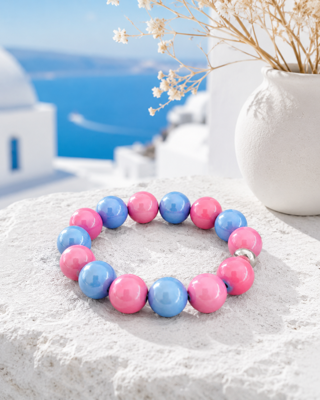 Magic Pearls Damen Armband mit großen Perlen | Elastisches Statement-Armband in verschiedenen Farben
