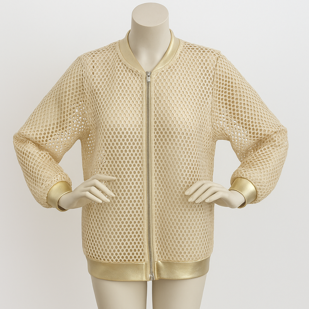 Goldene Netzjacke Damen – Stylisch & Leicht | Größe 38–42