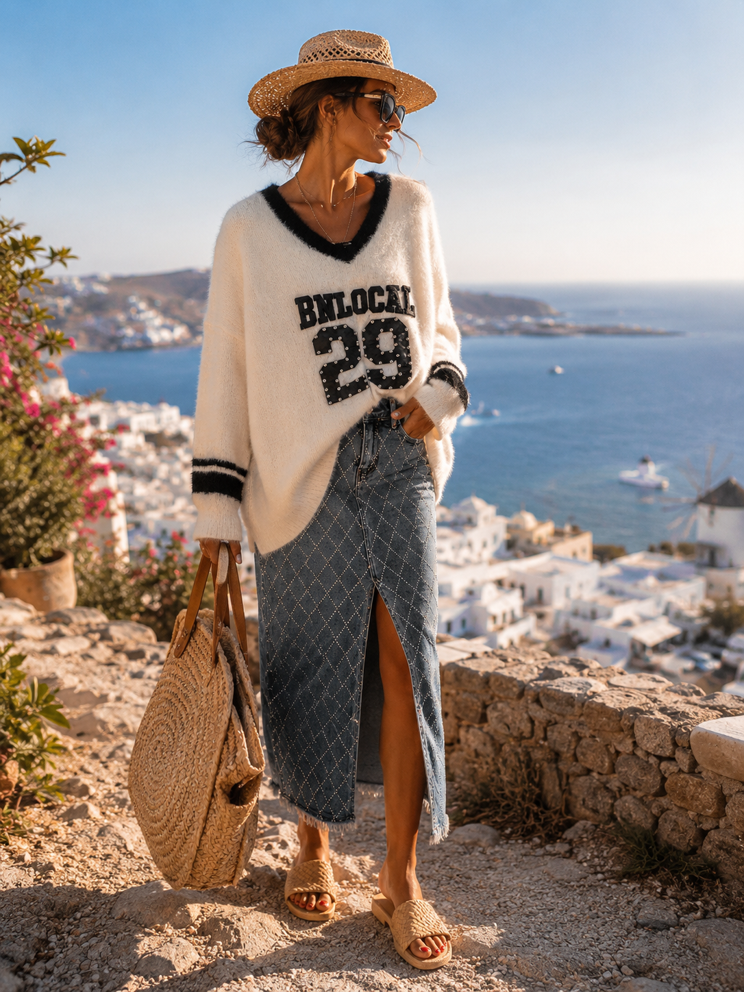🤍 Varsity Glam 29 – Flauschiger Statement-Pullover 38-42+