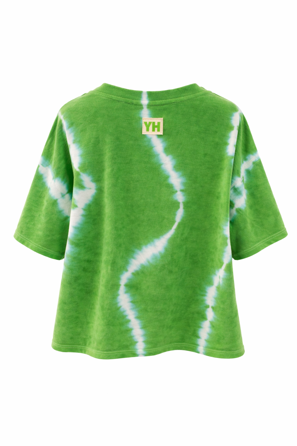 Yippie Hippie Damen Oversize T-Shirt Grün – Lässige Kastenform mit Allover-Print