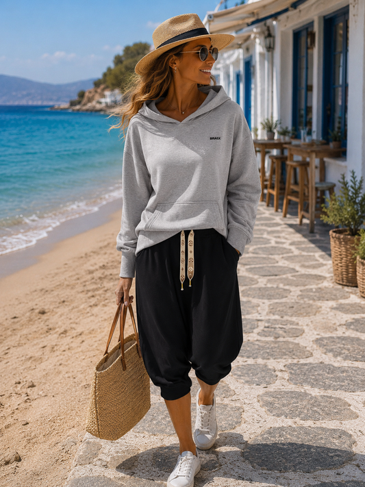 Braek Unisex Oversize Hoodie Grau | Damen & Herren Kapuzenpullover mit Kängurutasche | Premium Streetwear Hoodie