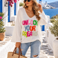 Damen Oversize Pullover „Unlock Your Dreams“ Beige Weiß Schwarz 38–44